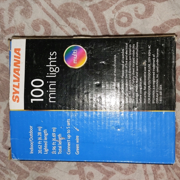 SALE SYLVANIA Mini Christmas Tree Holiday 100 Mini Lights, Multicolor - Picture 3 of 4